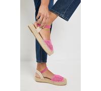 Oasis Women's Sidnie Crochet Detail Woven Espadrille Sandals in Pink | Size: 4