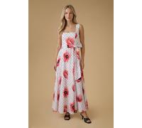 Oasis Women's Square Neck Cotton Occasion Maxi Dress in Ivory | Size: 6