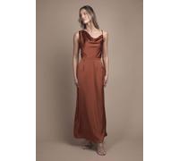 Oasis Women's Strappy Cowl Neck Maxi Bridesmaid Dress in Rust | Size: 12