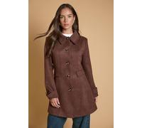 Oasis Women's Suede Look Dolly with Ribbed Collar in Brown | Size: 14