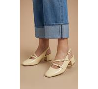 Oasis Women's Tara Faux Leather Slingback Mary Jane Flats in Yellow | Size: 3