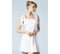 Oasis Women's Tie Shoulder Satin Bridal Mini Dress in Ivory | Size: 14