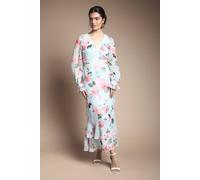 Oasis Women's Tiered Bias Midi Dress in Pale Blue | Size: 8