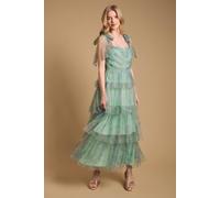 Oasis Women's Tiered Tie Strap Maxi Dress | Size: 6