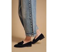 Oasis Women's Toni Faux Suede Tassel Loafers in Natural Black | Size: 4 Oasis Natural Black 4