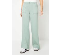 Oasis Women's Top Stitch Patch Pocket Wide Leg Trouser in Sage | Size: 8 Oasis Sage 8