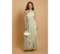 Oasis Women's Trailing Camelia Jersey Bandeau Maxi Dress in Sage | Size: 8