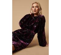 Oasis Women's Velvet Long Sleeve Mini Dress in Black | Size: 6