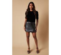 Oasis Women's Velvet Puff Sleeve Top in Black | Size: 8 Oasis Black 8