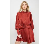 Oasis Women's Volume Shoulder Western Mini Dress in Ginger | Size: 10 Oasis Ginger 10