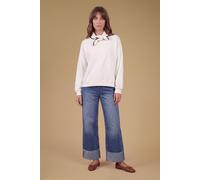 Oasis Women's Volume Sleeve Sweatshirt With Self Scarf in Cream | Size: 16