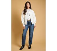 Oasis Women's Volume & Textured Sleeve Knit Jacket in Ivory | Size: Small