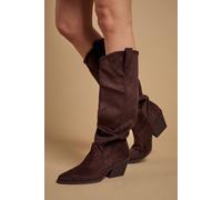 Oasis Women's Winnie Faux Suede Slouch Calf Boots in Chocolate | Size: 8