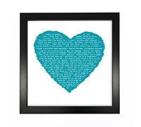 Oasis, Wonderwall, Heart Shaped Romantic Personalised Print Framed in a Boxed Frame