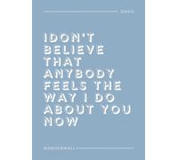 Oasis Wonderwall Lyric Poster (Print Only) (Blue, A3-29.7 x 42.0)