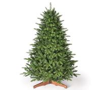 OasisCraft 150cm (5ft) Premium Artificial Christmas Tree - Realistic Xmas Tree with PE & PVC Needles, Dense Branches, Wooden Stand - Ideal for Home, Living Room Christmas Decorations