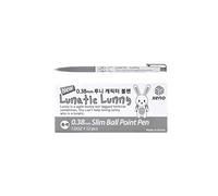 OASISGUEST Xeno Lunatic Lunny 0.38mm Slim Ball Point Pen Dozen Box 12 Pcs, Made in Korea (Black 12pcs) (Black 12pcs)