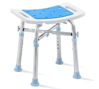 OasisSpace Heavy Duty Shower Chair 500lb, Padded Bath Seat with 6 Height Adjustable Tube - Tool Free Anti-Slip Shower Bench Bathtub Stool Seat for Inside Shower