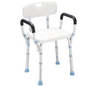 OasisSpace Heavy Duty Shower Chair with Back - Bathtub Chair with Arms for Handicap Disabled Seniors & Elderly - Adjustable Medical Bath Seat Handles - Non Slip Tub Safety