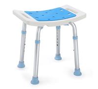 OasisSpace Shower Chair Adjustable Bath Stool with Free Assist Grab Bar - Medical Tool Free Anti-Slip Bench Bathtub Stool Seat with Durable Aluminum Legs for Elderly Senior Handicap & Disabled