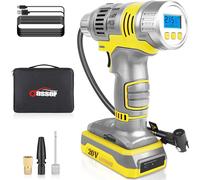 Oasser 20V Cordless Tyre Inflator with Rechargeable Battery, 120 PSI, LCD Digital Gauge, LED Lights, USB-C, Auto Shut-Off, Includes Battery