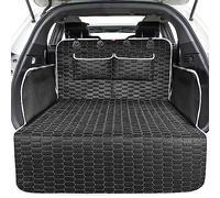 Oasser Car Boot Liner for Dogs 4 Layers Nonslip Waterproof and Washable Fabric Protector with Bumper Flap Fits Most Cars Unique Pattern Design Durable