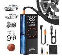 Oasser Tyre Inflator Air Compressor for Car Tires 150PSI, 6000mAh & DC 3M Car Cigarette Lighter Portable Car Tyre Pumpwith Dual Display, Auto Shut-Off,Storage Bag for Cars, Motorcycle,Bikes