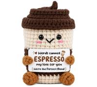 OASSIE Christmas Couples Gifts for Women Men - Positive Crochet Espresso | Coffee Lover Anniversary Wedding Birthday Gifts for Him Her Boyfriend Girlfriend Husband Wife, Espresso Cup Stocking Stuffers