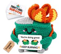 OASSIE Coworker Gifts Emotional Support Crochet Dumpster Fire with 15 Cards