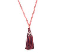 oasymala 108 Mala Beads Tassel Necklace-Calming Meditation Spiritual Mala Necklace Gift-Healing Grounding Spiritual OM Necklace (Watermelon Tourmaline)