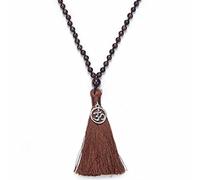oasymala 108 Mala Beads Tassel Necklace-Calming Meditation Spiritual Mala Necklace Gift-Healing Grounding Spiritual OM Necklace (Red Tiger Eye)