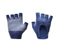 oasymala Non-slip Fingerless Yoga Gloves - Ideal for Pilates, Bars, Air Yoga and Fitness Workouts - Breathable Fabric with Increased Grip for Stability (Dark Blue)