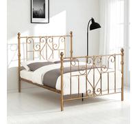 OAT Home Belgravia Victorian Style Distressed Antique Brass Effect Metal Bed Frame in Bronze | Size: King OAT Home Bronze King