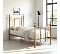 OAT Home Hampstead Traditional Antique Brass Effect Single Metal Bed Frame