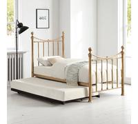 OAT Home Hampstead Traditional Antique Brass Effect Single Metal Bed Frame & Guest Trundle in Bronze OAT Home Bronze Single