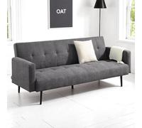 OAT Home Hayle Fabric Modern 3 Seater Clic Clac Folding Sofa Bed - Charcoal Grey
