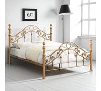 OAT Home Kensington French Style Antique Brass Effect Metal Bed Frame in Bronze | Size: Small Double OAT Home Bronze Small Double