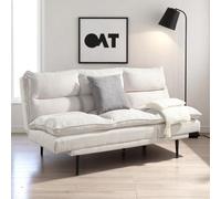 OAT Home Sennen Fabric Cushion Style Clic Clac 3 Seater Sofa Bed - Natural