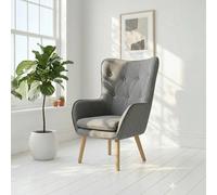 OAT Home Windsor Winged Back Occasional Bedroom Arm Chair in Dark Grey | Size: 1 Seater OAT Home Dark Grey 1 Seater