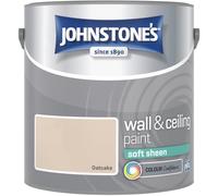 Oatcake Johnstone’s Wall & Ceiling Soft Sheen Paint 2.5L - Subtle Sheen Finish, Durable & Washable, Quick Dry, Low Odour Interior Paint for Walls & Ceilings