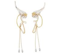 OATIPHO 1 Pair Elf Ear Cuff Wrap Earrings for Women - Long Tassel Fairy Clip-On No Piercing Ear Clip Jewelry for Halloween Costume Cosplay
