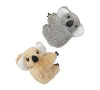 OATIPHO 1 Pair Plush Koala Hair Claw Clips for, Cute Small Cartoon Animal Hairpin Set in Grey and Khaki, Soft Mini Hair Clips for and Women