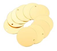 OATIPHO 10 Pcs Stainless Steel Round Disc Pendants 30mm Flat Metal Stamping Tags for Jewelry Making Crafts, Men’s Bracelet Charms, Gold Inner Hole Circle