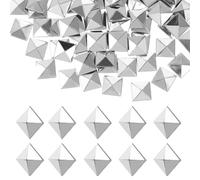 OATIPHO 100 Pcs Bronze Pyramid Studs 10mm 0. 39 Inch Iron on Spikes Flatback Metal Hot Fix Rivets for Clothing Leathercraft Jackets Shoes Bags Belts Punk Style DIY Accessories