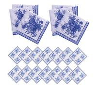 OATIPHO 100pcs Elegant Vintage Chinoiserie Print Napkins Blue White Dinner Napkins Floral Paper for Wedding Party Banquet