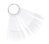 OATIPHO 100Pcs Nail Polish Display Tips Fan-shaped False Nail Art Sample Sticks for Gel Polish Practice Portable Salon Use with Transparent Oval