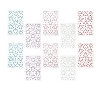 OATIPHO 10Pcs 3D Heart and Star Rhinestone Face Gems Stickers, Self-Adhesive Crystal Pearls for Festival Makeup, Nail Art, Hair Decoration and Body Crafts in Silver Ab, Pink, Purple, Red,