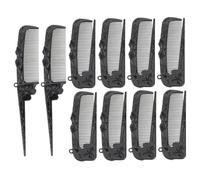 OATIPHO 10pcs Foldable Rat Tail Hair Combs for Parting and Teasing, Professional Carbon Fiber Styling Combs for Women’s Hair Salon and Travel Use, Black