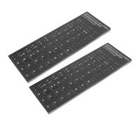 OATIPHO 10pcs Portuguese Laptop Keyboard Stickers Multi-language Keyboard Cover Frosted Black Background and White Letters Universal Computer Protector for Students and Notebook