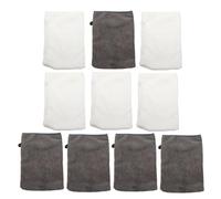 OATIPHO 10pcs Reusable Facial Cleansing Gloves Set, Soft Microfiber Makeup Remover Mitts for Gentle Face Washing, White and Grey Black Colors, Suitable for Daily Skincare and Bathing